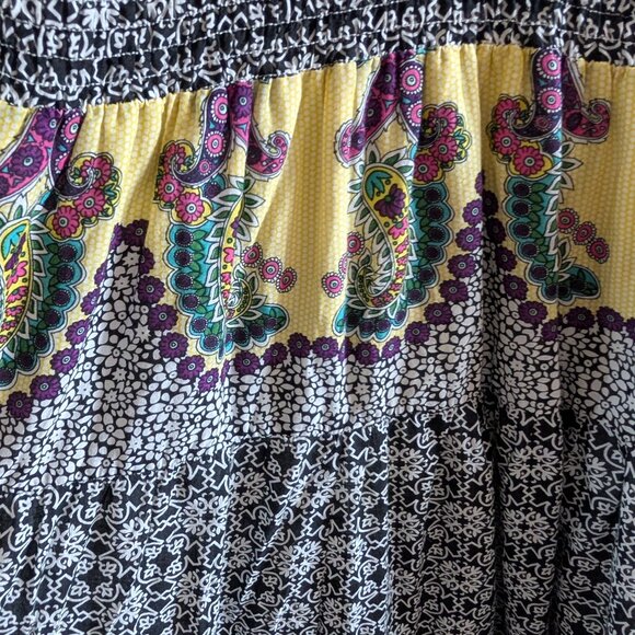 QED London Maxi Dress Boho Colorful Smocked Size Medium - Picture 8 of 11